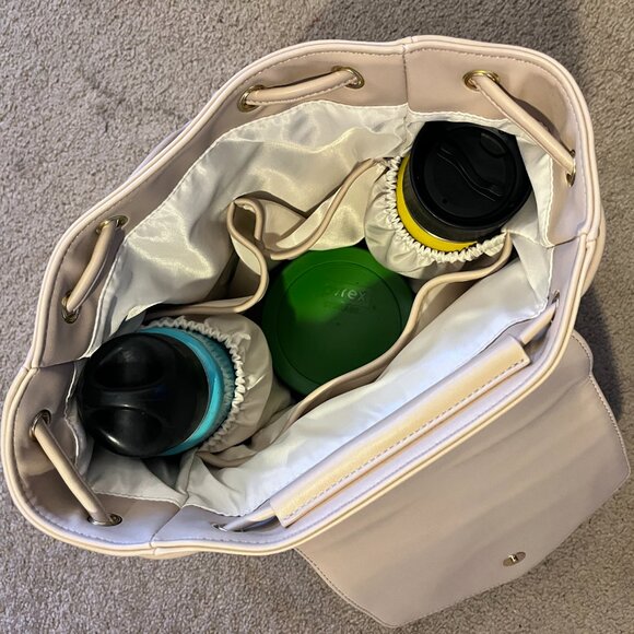 Luna Drawstring Convertible Backpack NEW + bag WEST ELM leather SAND*** - Picture 14 of 16